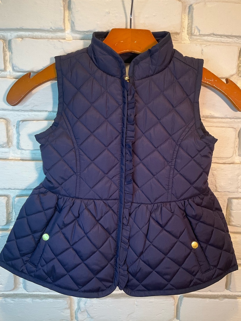 Janie and Jack The Quilted Peplum Vest Merchant Marine 5/6 NWT